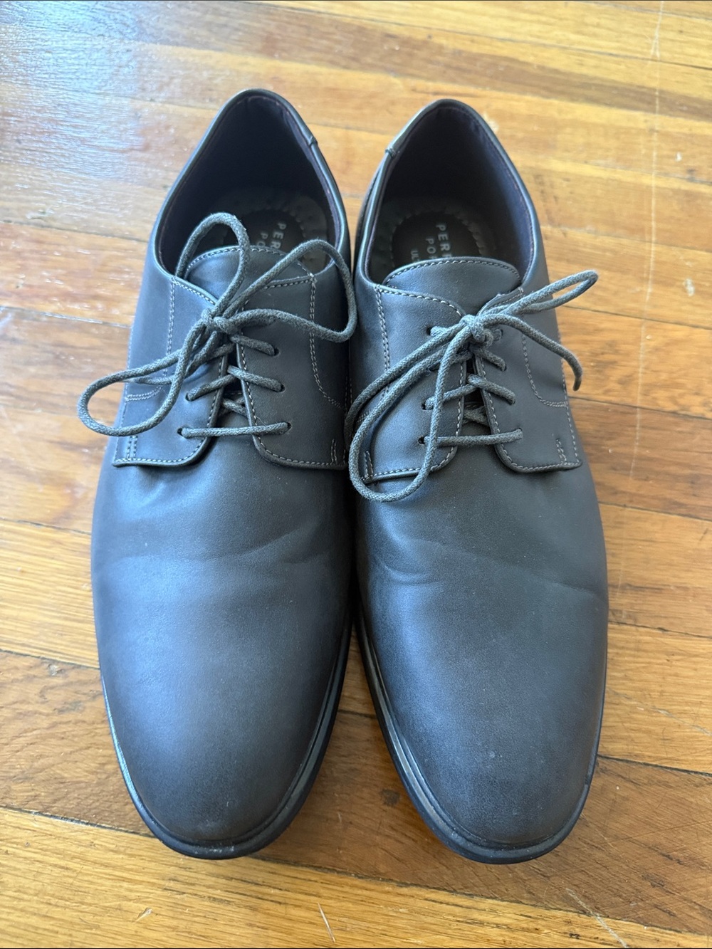 Perry Ellis Men's Dark Gray Lace-Up Oxford Dress Shoes